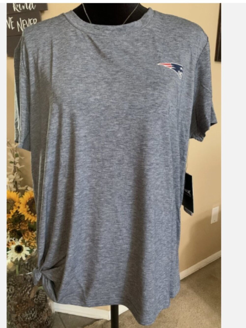 MSX by Michael Strahan for NFL Women's T-Shirt-Patriots-Grey-2X A385594 NEW